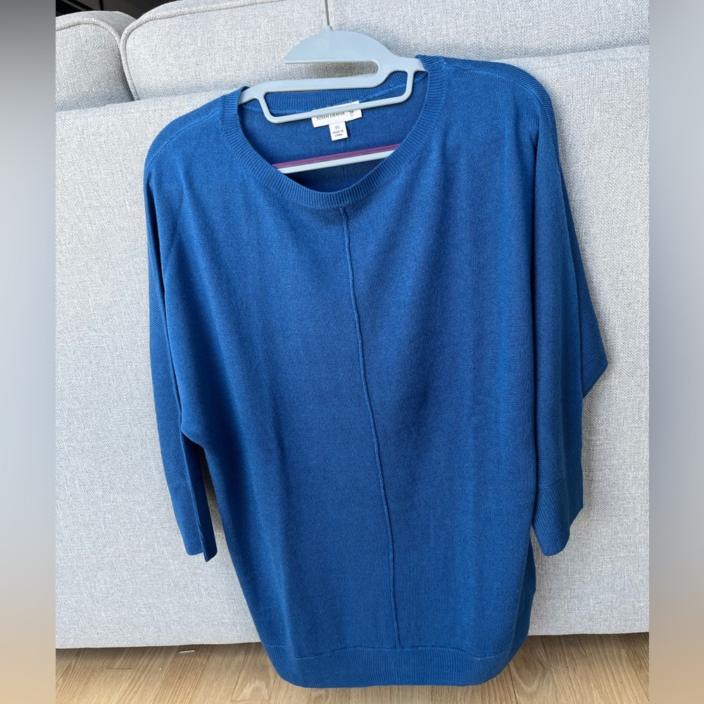 Susan Graver lightweight sweater. Blue. XS